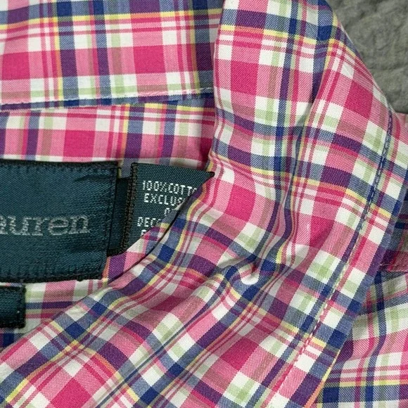 Polo Ralph Lauren Shirt Mens Medium Pink Plaid Button Down Classic Fit Pony - Picture 3 of 8